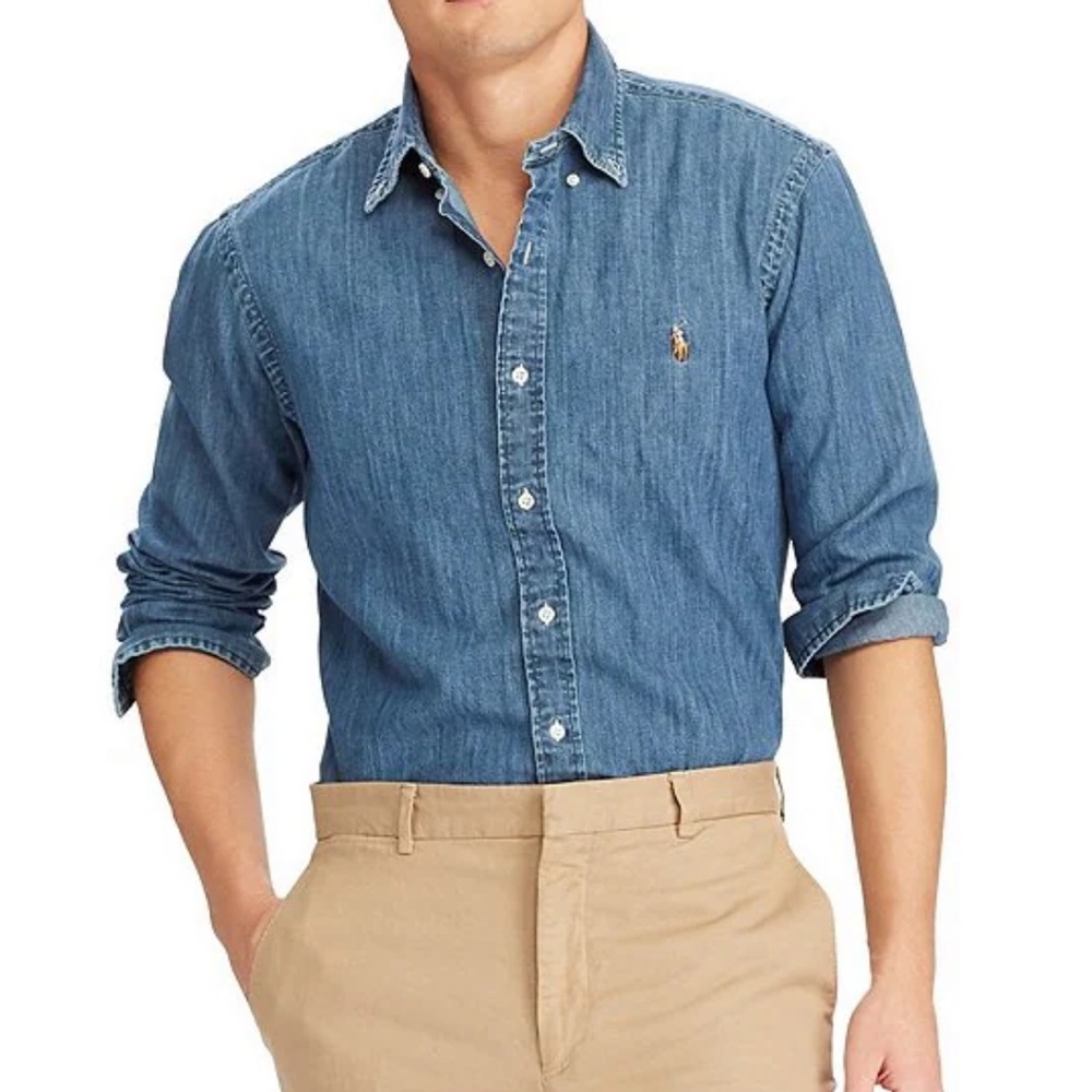 Ralph Lauren Blue Denim Button-Down Shirt